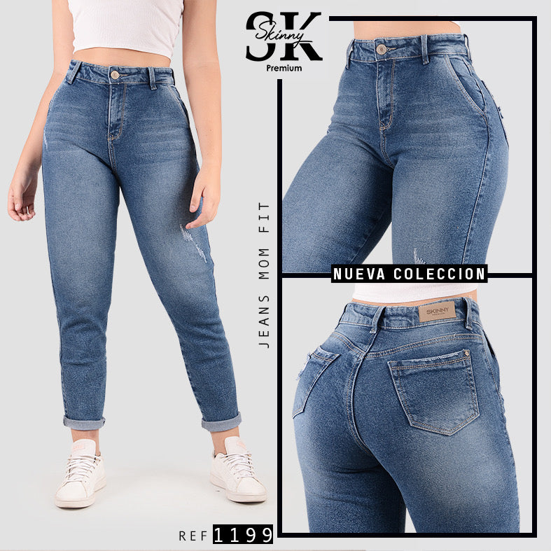 JEANS MOM TIRO ALTO 1199