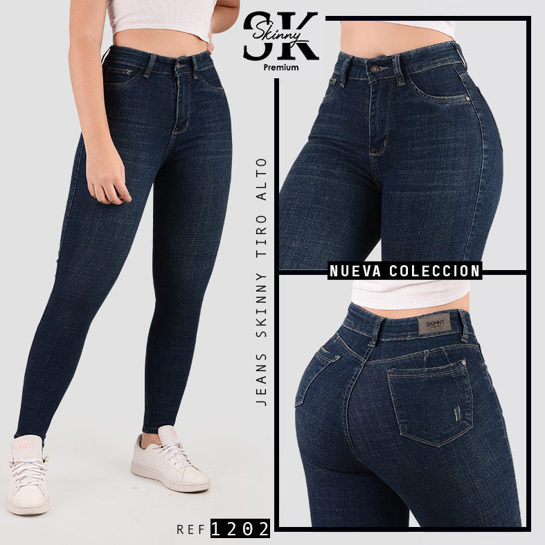 JEANS SKINNY TIRO ALTO 1202