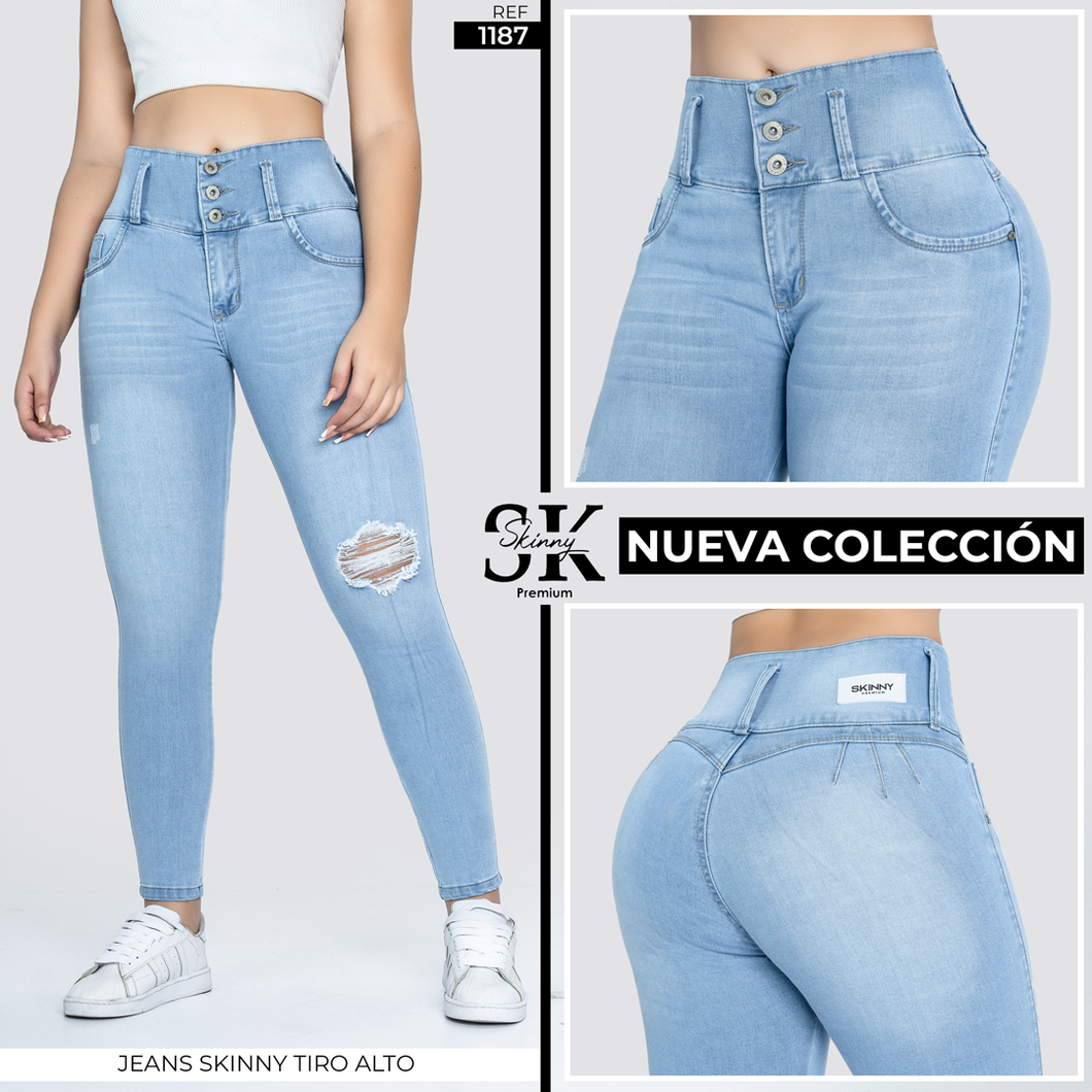 JEANS SKINNY TIRO ALTO 1187