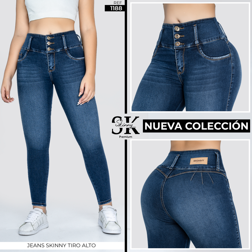 JEANS SKINNY TIRO ALTO 1188